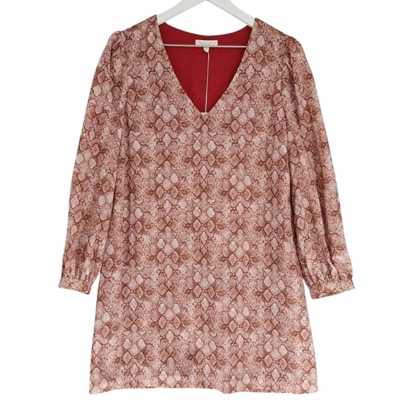Anna Cate Dresses & Skirts - Anna Cate Emma Snake Print V-Neck Long Sleeve Shift Dress